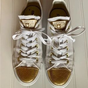 Converse All Star low top Gold Toe Sparkle, Size 8